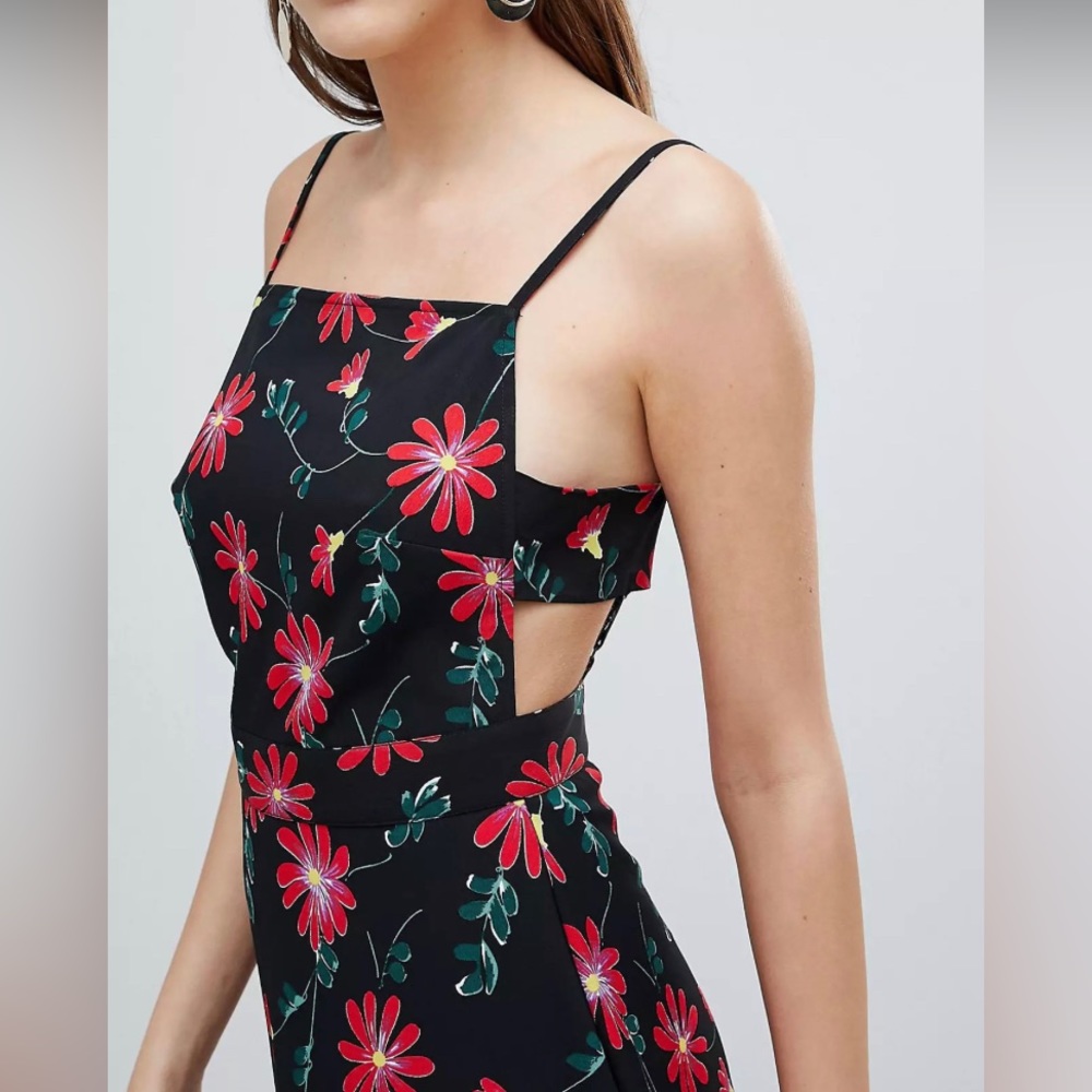 ASOS Design Tall Square Neck Maxi Dress In Floral Print
